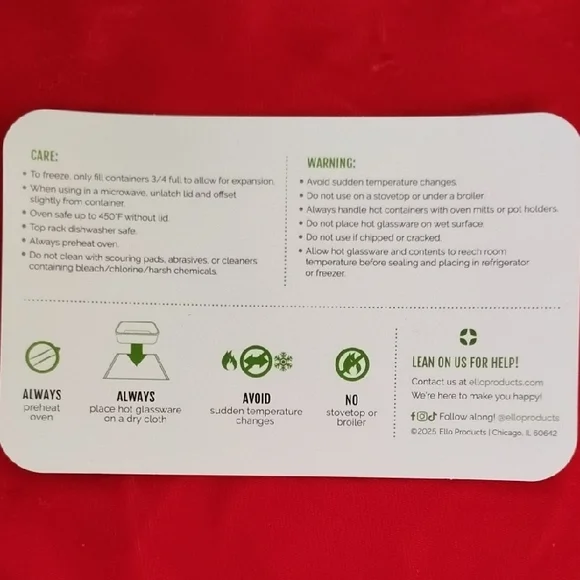 D- NWOT Ello Green Glass Storage Container - Picture 9 of 9